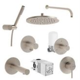 VitrA Origin Ankastre Duş Seti - 9 Parça - Fırçalı Nikel