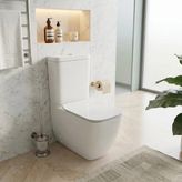 Vitra S25 Kanalsız Duvara Tam Dayalı Klozet Rezervuar Seti Beyaz Stoperli Kapak 9892B003-7201