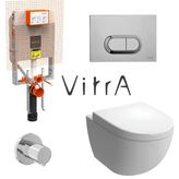 Vitra Sento Kanalsız Klozet Beyaz Asma Klozet 7748B003-0559, Vitra Gömme Rezervuar Set 768-1851