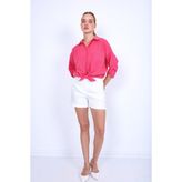 Vitrin Basic Oversize Önden Cepli Gömlek - Fuşya