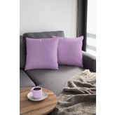 Viva Home 2'Li 43X43Cm Lila Tay Tüyü Döşemelik Premium Kumaş Dekoratif Çift Taraflı Kırlent Kılıfı Krl013