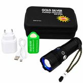 VIVALUXE GOLD SILVER GS-4700 Şarjlı El Feneri, USB Type-C Şarjlı, 18650 Pilli, COB Yan Işık, Zoomlu LED El Feneri, 5 Aydınlatma Modu, Alüminyum Gövde, Kamp Balıkçılık Acil Durum