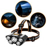VIVALUXE USB Şarjlı 5 LED Kafa Feneri IPX5 Su Geçirmez 3 Aydınlatma Modlu Güçlü Işık Kamp Av Balıkçılık Koşu ve Tamir İşleri İçin Yüksek Parlaklık Ayarlanabilir Baş Bantlı Uzun Ömürlü Acil Durum Işık