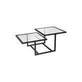 Vivense Chic Siyah Metal Cam Orta Sehpa