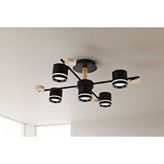 Vivense Deha LED Plafonyer Avize, 4+1 - Siyah