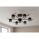 Vivense Deha Led Plafonyer Avize, 6+1 Siyah