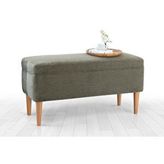 Vivense Glend Sandikli Bench Puf, Yeşil Yeşil