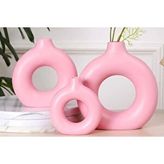 Vivense Halka Vazo Üçlü Set, Pembe