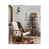 Vivense Vintage Sallanan Sandalye, Krem, Ahşap, Naturel Ayak