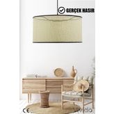 Vivido Abajur Wicker Krem-siyah Hasır Sarkıt Avize 38cm