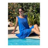 VL1207 Kolsuz Vual Mini Elbise Saks