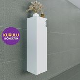 Volans-L 30 cm Çok Amaçlı Asma Dolap Parlak Beyaz MDF Lam Sol Menteşe