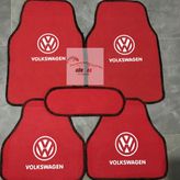 Volkswagen Logolu Kırmızı Halı Paspas Çift Kat