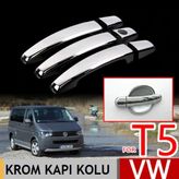 Volkswagen T5 Transporter 2010 Üzeri Paslanmaz Çelik 3 Kapı Krom Kapı Kolu