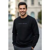 Voltaj Vialli Bisiklet Yaka Erkek Sweatshirt Siyah