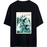 Von Labas Chrıstopher Nolan Interstellar Unısex Oversıze Pamuklu Penye Tshırt - Siyah - XL