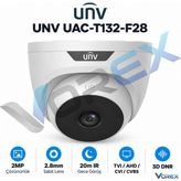 Vorex Unv UAC-T132-F28 2mp 1080P 2.8mm 20M Ir Gece Görüşlü Analog Turret Dome Güvenlik Kamerası - Beyaz