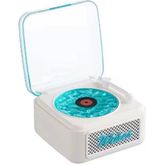 Vothoon Nostalji Mini Plak Görünümlü Radyolu Bluetooth Hoparlör 3D Ses Dalgası Retro Müzik Plak Beyaz