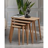 Vovvahome Luci 4'lü MDF Ahşap Zigon Sehpa Meşe Modern Tasarım ve Fonksiyonel Kullanım