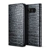 Vrs Design Galaxy S8 Genuine Croco Diary Dark Silver Kılıf