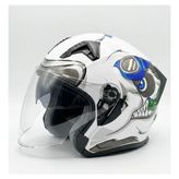 VRT Kc-Çenesiz Vizörlü Yazlık Kask [KC528-1] Panda [l] E Belgeli - Beyaz