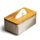 Vusign Bambu ahşap kapaklı Kağıt Mendil Kutusu - 12 * 18 * 9cm