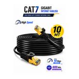 Vwin 10 Metre Cat7 İnternet Ağ Kablosu Ethernet Cable Utp Ftp 600 Mhz 10 Gbps (SİYAH)