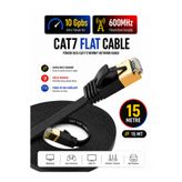 Vwin Cat7 İnternet Ethernet Ağ Kablosu Flat/Düz 600 Mhz 10 Gbps Patch Lan Cable - 15 METRE -