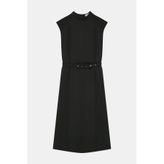 W Collection HAKİ KOLSUZ MİDİ ELBİSE
