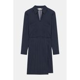 W Collection LACİVERT ÇİZGİLİ ELBİSE