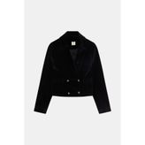 W Collection SİYAH KADİFE KUTU CEKET