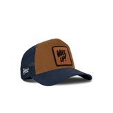 Wake Up Logolu Lacivert-Camel Trucker Şapka