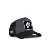 Wake Up Logolu Siyah-Antrasit Trucker Şapka