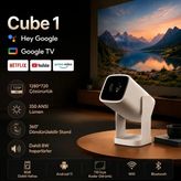 Wanbo Cube 1 Pro 350 ANSI Lümen Android TV 11.0 Full HD Beyaz Taşınabilir Projeksiyon Cihazı