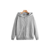 warn Unisex Oversize Kapüşonlu Hırka Şardonlu Kumaş Mevsimlik/Kışlık
