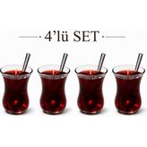 Waxera %100 Doğal Jel Wax Bergamot Kokulu Çay Bardağı Mum 4 Lü Set – Dekoratif Bardak Tasarım | - Kırmızı - 4 Adet