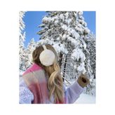 Wearflawless Peluş Katlanabilir Beyaz Kulaklık , Soğuktan Koruyucu Peluş Kışlık Kulaklık, Kışlık Hediye