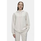 WEBER Bej Bisiklet Yaka Nakışlı Oversize Kadın Sweatshirt