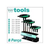 Weber Tools T Saplı Top Başlı 8 Parça Metrik Allen Seti