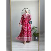 Wedof Design Elle Viskon Elbise - 2 - Pembe