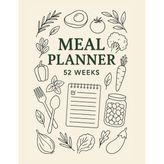 Weekly Meal Planner: 52 Weeks of Menu Planning & Grocery List Organizer: Plan Healthy Meals, Track Groceries, and Stay Organized All Year – Large 8.5” ... Food Journal with Shopping List & Notes