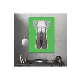 Weeping Kaws Duvar Dekorasyonu Yeşil Kanvas Tablo