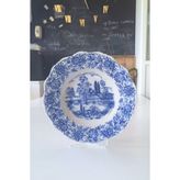 Weiden Bavaria Kusursuz Alman Antika Porselen Yemek Tabağı 23 cm - Mavi