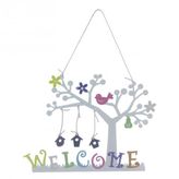 Welcome Yazili Metal Agac Kapi Susu 14X18cm