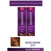 Wella Koleston Single Tüp Saç Boyası 7/77 Işıltılı Kahve 2'li Set