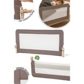 Wellgro Premium 120X65 cm Deri Kılıflı Yatak Bariyeri, Katlanır Yatak Korkuluğu, Kahve - 0 - 5 Yaş - Kahverengi