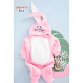 Welsoft Kız Pembe Tavşan Yumuşak Peluş Fermuarlı Bebek Tulumu - 5 Yaş - Açık Pembe