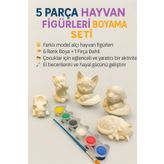 WeSank 🐾 5 PARÇA HAYVAN FİGÜRLERİ BOYAMA SETİ