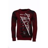 Wessi Bordo Taşlı Baskılı Sweatshirt