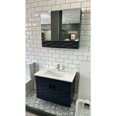 West Deising Lamda 80 cm Antrasit Şık Lavabolu Aynalı Banyo Dolap Takım Ytm